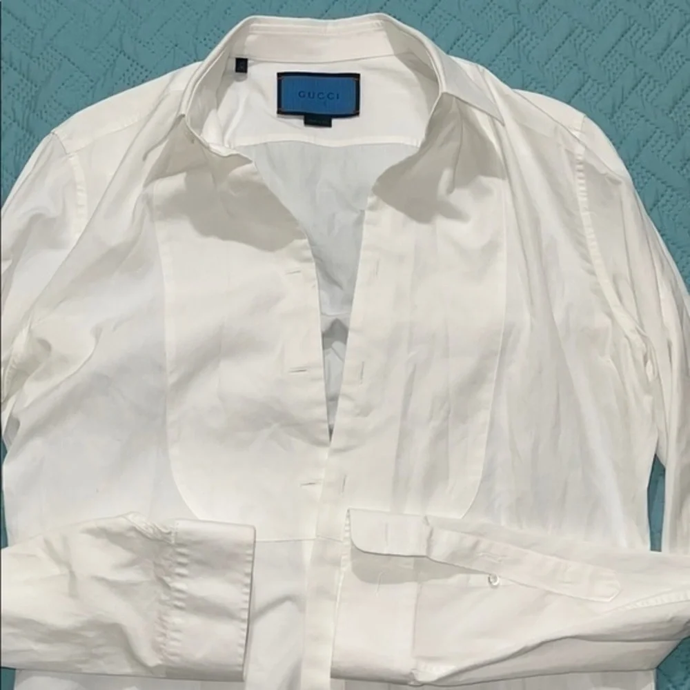 GUCCI Mens White Regular Fit Dress Shirt S 41/16